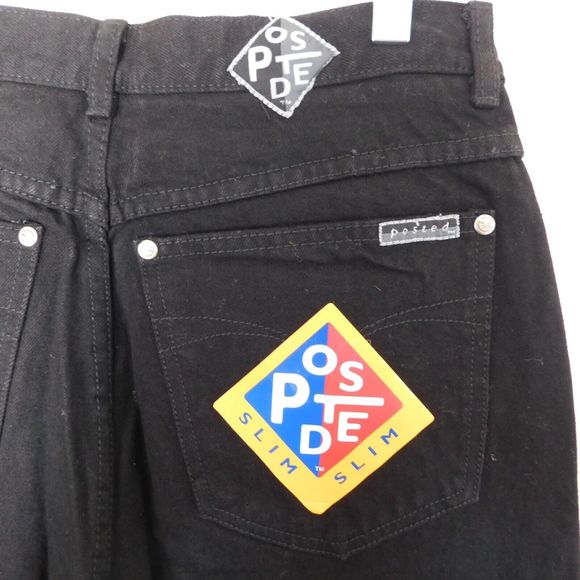 Women's Vintage 90s Posted Jeans Slim Size 11 31x34 Black 932037L NWT New - Picture 9 of 10